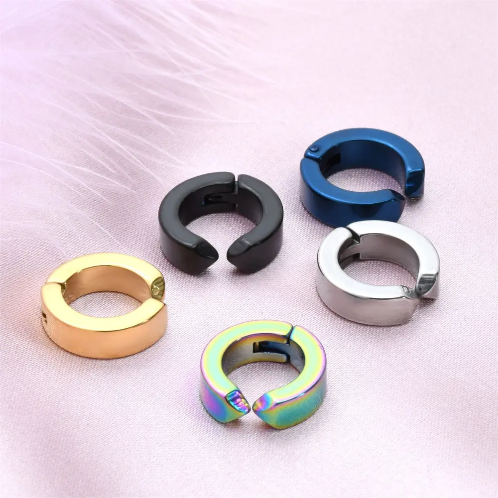 Kẹp Tai Đơn Giản, Không Xỏ Lỗ, Dành Cho Nam Và Nữ, Chất Liệu Thép Không Gỉ, Kẹp Tai Không Lỗ, Khóa Tai, Thích Hợp Cho Bữa Tiệc Punk, Trang Sức Thời Trang, 1 Chiếc