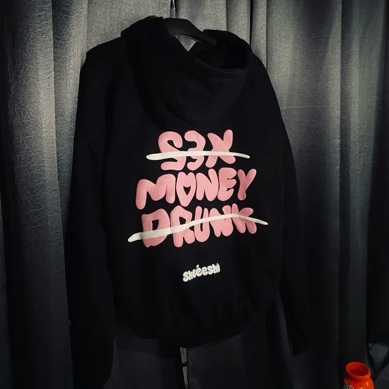 HOODIE BOXY SHEEESHH PINK | S3X MONEY DRUNK | PINK | Hoodie Pria & Wanita~FREE STIKER