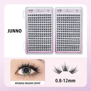 LGNIS 32 baris bulu mata palsu bervolume besar baru  simulasi alami mata kartun tersegmentasi tiga bagian  bulu mata palsu keriting alami + lem bulu mata Eyelash