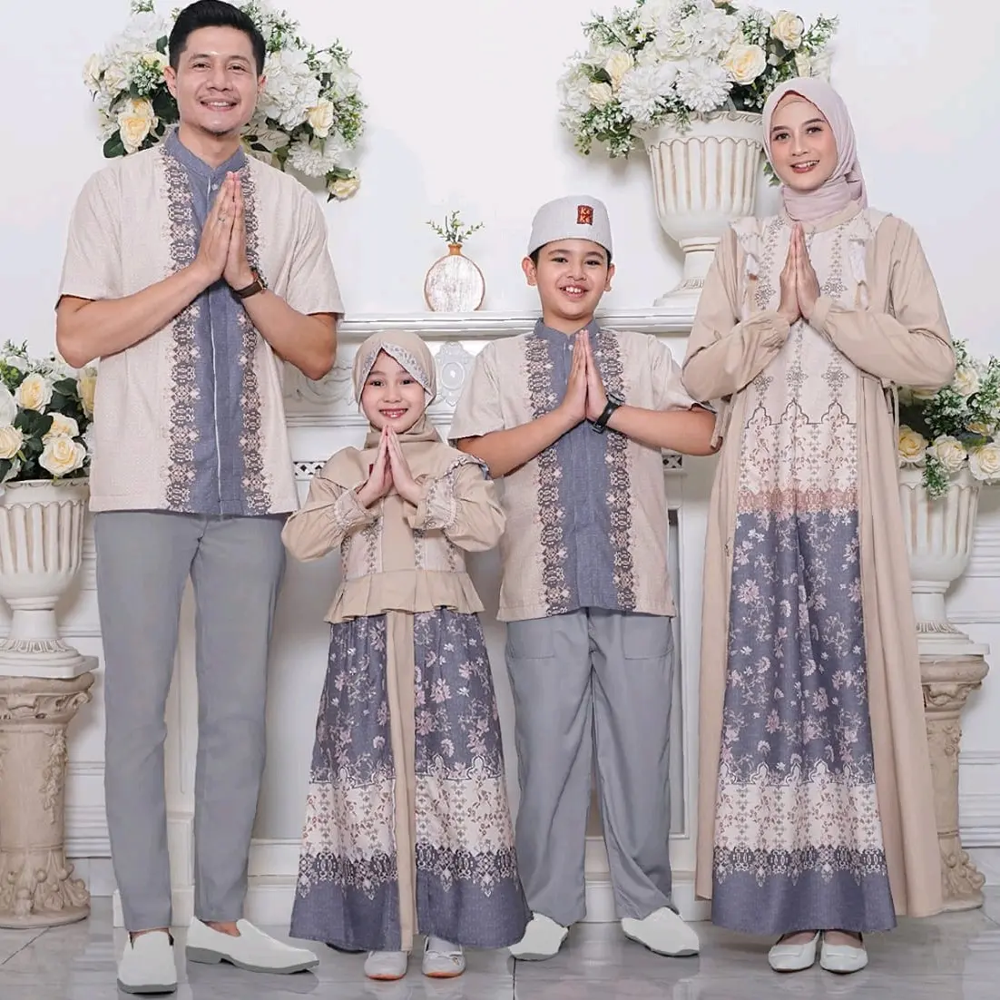 READY STOK MARAGAM SERIES CREAM - SARIMBIT KELUARGA KEKE - SET FAMILY COUPLE - BAJU KONDANGAN