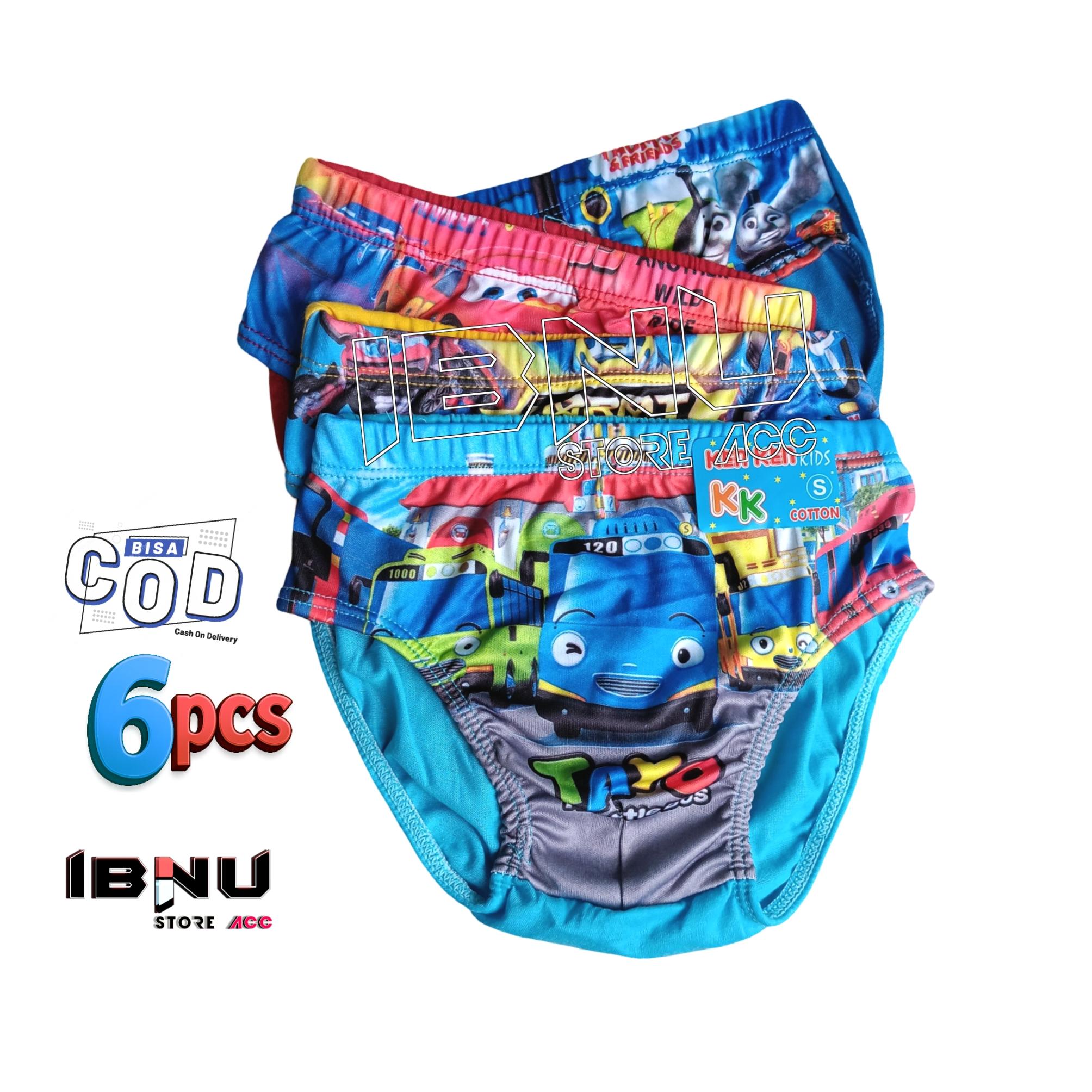 6pcs Sempak Celana Dalam Anak Laki-laki Motif Gambar Kartun Nyaman Bahan Katun Spandex Halus Cocok untuk Keseharian Anak Fashion cangcut