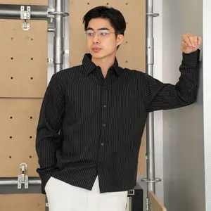 HAIBRO - Kemeja Mino Stripe Long Sleeve Shirt | Lengan Panjang Pria