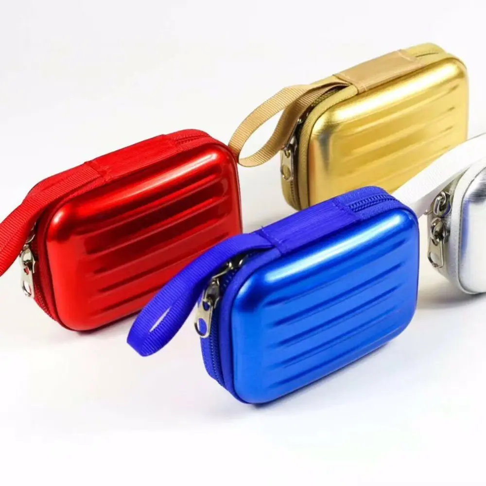 Simple Square Tinplate Coin Purse Headphone Bag Zipper Lipstick Storage Bag Change Purse Wallet Suitcase Wallet Travel
