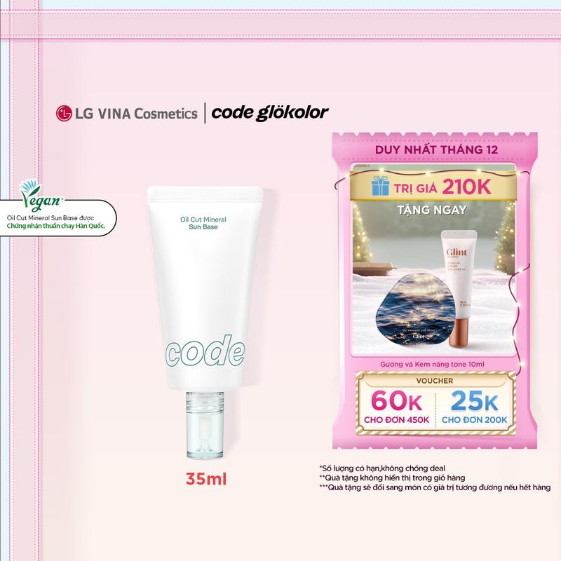   LG Makeup VN  Kem lót nâng tông chống nắng Code Glokolor Oil Cut Mineral Sun Base 35ml 