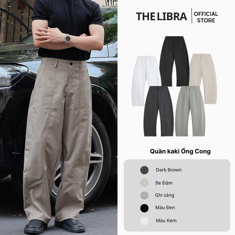 Quần Kaki Ôli Ống Cong LIBRA Form Rộng UNISEX Phong Cách Streetwear Chất Vải Cao Cấp Không Nhàu Không Xù Không nhão