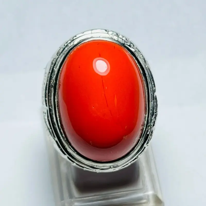 akik red coral marjan top jumbo ring tanam cincin akik permata pria harga termurah top terpopuler