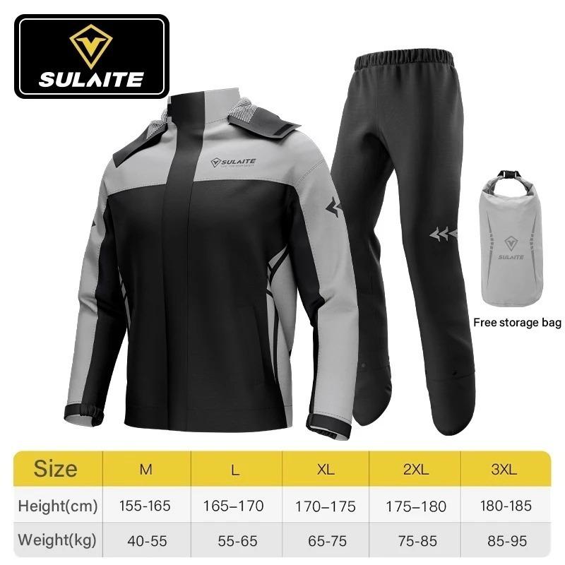 SULAITE tahan air outdoor baju hujan pria sepeda motor dan hiking berkualitas tinggi tas penyimpanan gratis ukuran M-3XL hoodie tepi olahraga baju hujan ringan lipat dengan penutup sepatu original raf jas dewasa Sport