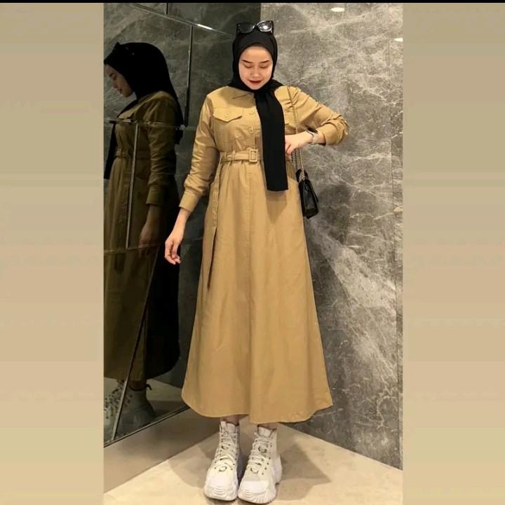 Dress sonia tali pinggang Nyaman Wanita Panjang 3