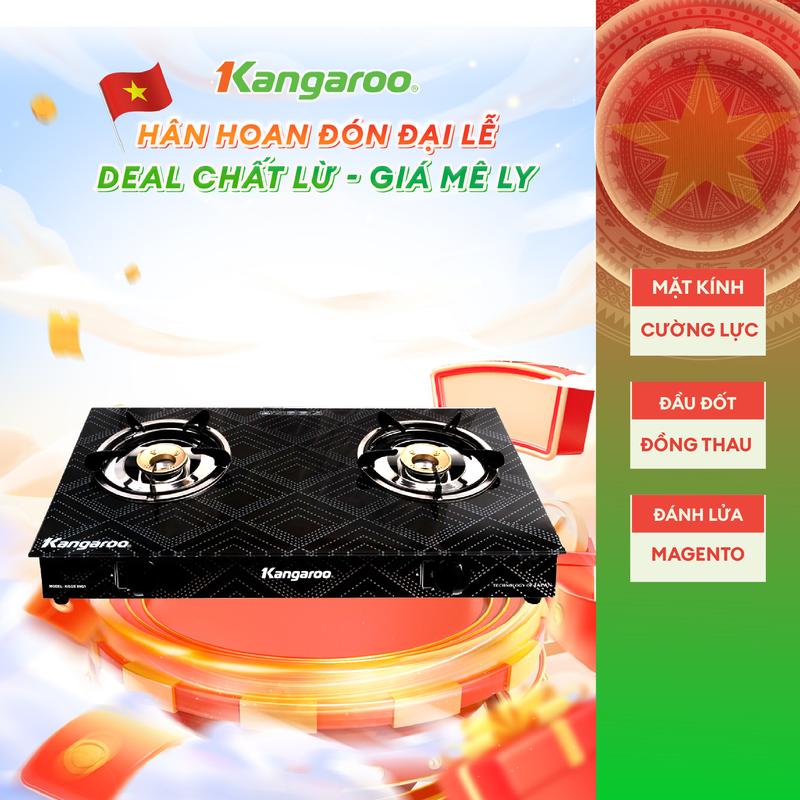 [ L ] [ GIÁ SIÊU HỜI ] Bếp ga dương mặt kính Kangaroo KGGS69G1, đầu đốt ĐỒNG tiết kiệm Gas, kiềng bếp tháo rời dễ dàng.