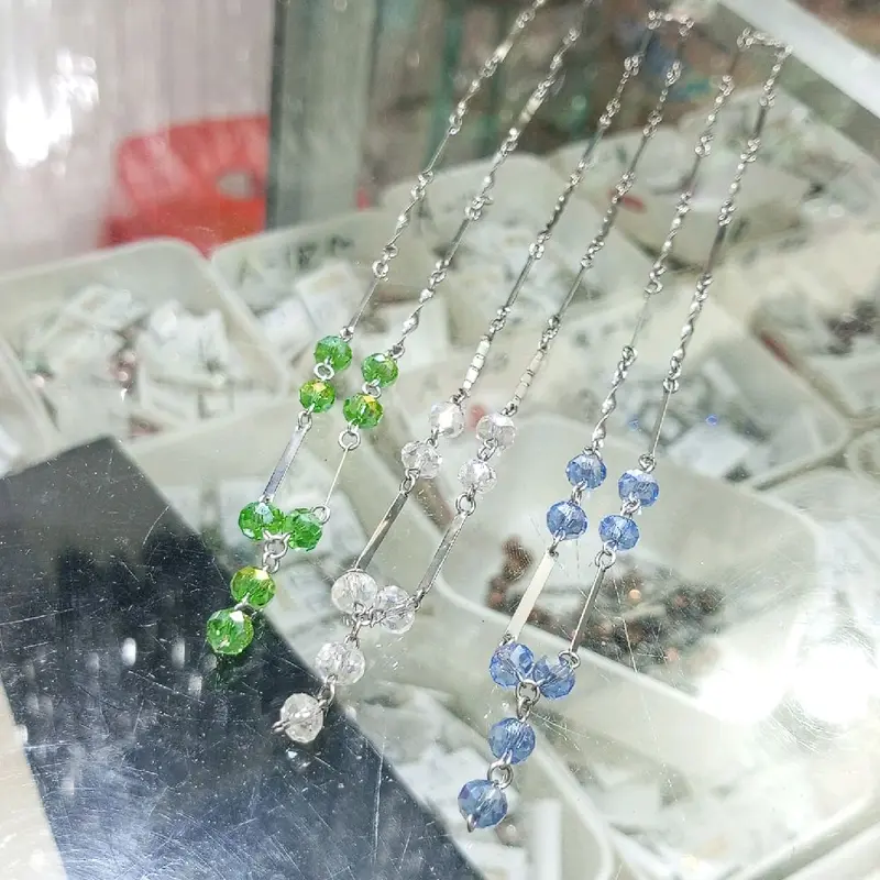 Kalung monel anti karat variasi dengan kristal ceko pjg 45cm - dierwae 1