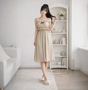 AC | DI KIRIM SETELAH LEBARAN [Pre-Order] Dress Fajira Bahan Knit Midi Daily Dress Tanpa Lengan Wanita Casual Simple