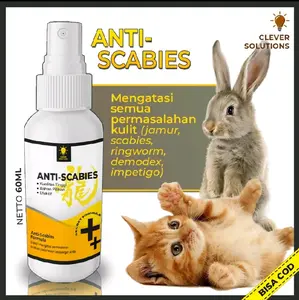 Obat Jamur Kucing Scabies Demodex Impetigo Jamur Kutu Parasit Cacing Hati Gatal Kulit SCABIES