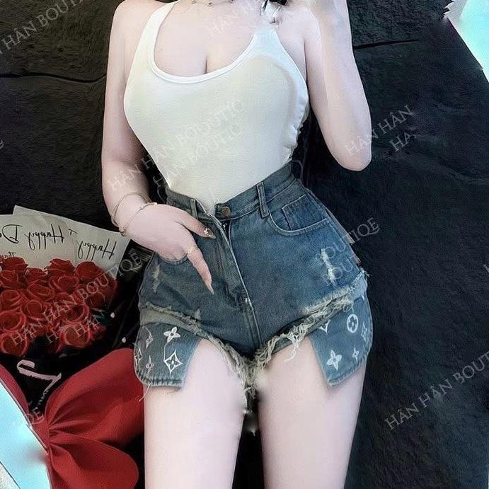 Quần short jean nữ sọt đùi túi lộ jean thêu hoa cạp cao siêu hách dáng thời trang nữ hotgirl SML