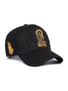 Gorra de béisbol bordada con cruz de Jesús unisex, sombrero ajustable para protección solar para viajes al aire libre y vacaciones en la playa, diseño de tela tejida casual
