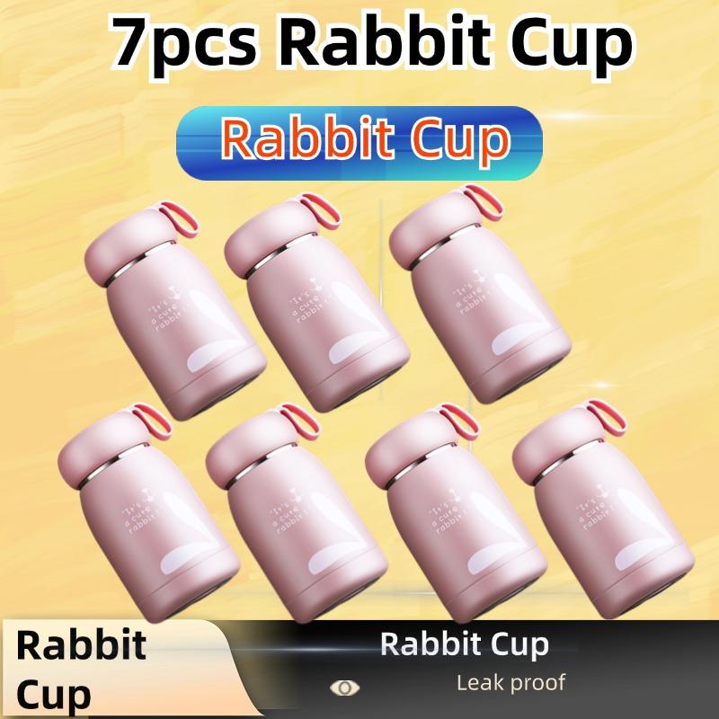 [7pcs rabbit cup]Thermal Bottle Rabbit Kids Vacuum Cup Glass - TikTok ...