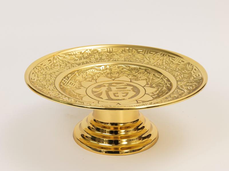 Dĩa Trái Cây Tứ Qúy số 2 Cao 11cm x Rộng 23.5cm Nặng 1kg Bằng Đồng dùng Trong Thờ Cúng Thương Hiệu Thuận Phát Bảo Hành 5 Năm