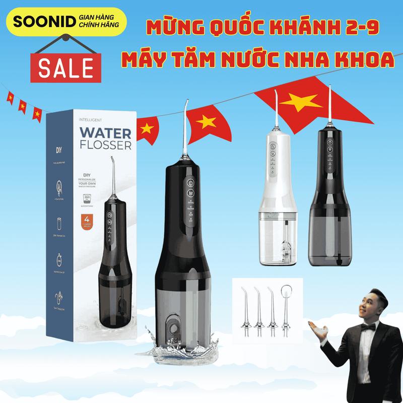 SOONIDxVBB Máy Tăm Nước Cầm Tay Nha Khoa Thông Minh VIP 150Psi Xung Tân Số 2500 Lần Phút Dung Tích 260ml Bảo Hành 12 Tháng