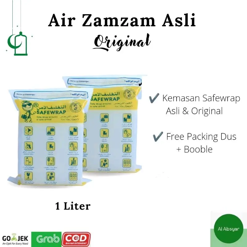 Zamzam water 1 Liter Original Air Zamzam Oleh-oleh Haji dan Umroh