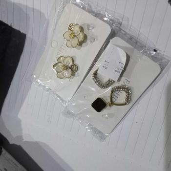 Product Review of Minzo Anting Korea Perempuan Imitasi Dewasa Motif Kotak Hitam Earrings Aksesoris Perhiasan Wanita Elegan from i**a 1