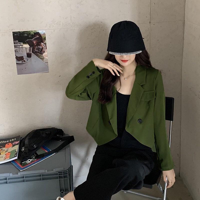 Onie Blazer Outerwear Cardigan Crop Wanita Korean Style