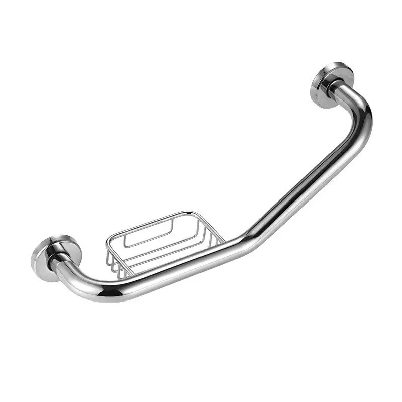 Grip Bar Stainless L 50cm + tempat ral sabun batang - Pegangan grab bar Handle kamar Mandi Tembok dinding gagang bathtub disable bar orang tua sakit lansia  /S10A 3