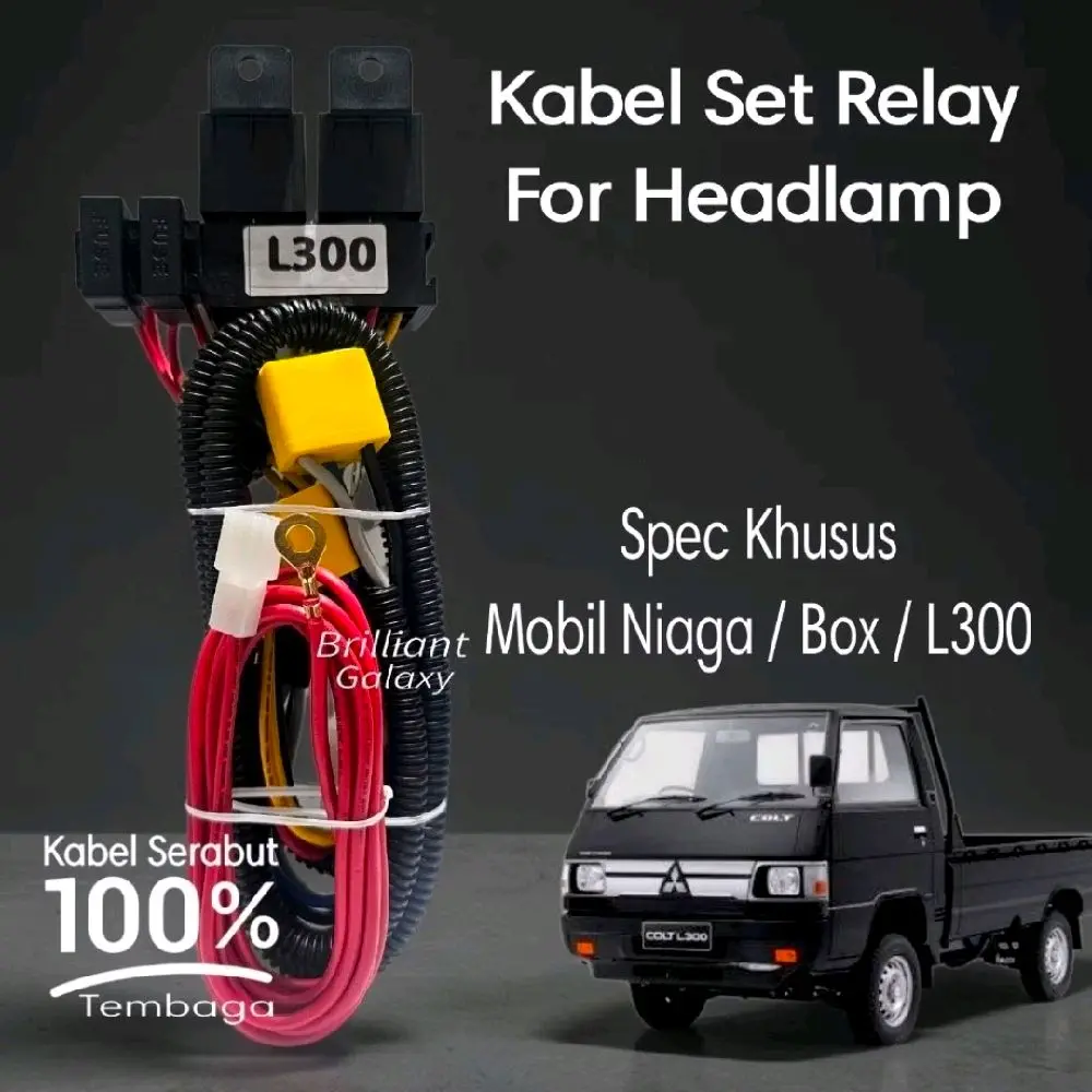 PREMIUM RX - Kabel Set Lampu 2 Relay for L300 / Mobil Niaga 12V Pick Up Box