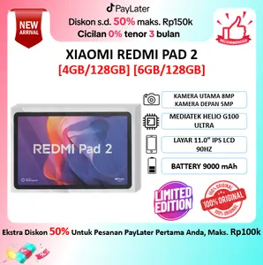 XIAOMI REDMI Pad 2 [4/128GB] [6/128GB] | Mediatek Helio G100 Ultra | 9000 mAh | Garansi Resmi