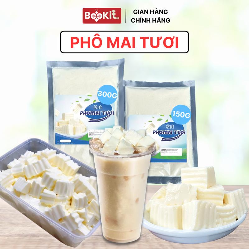   1kg  Set Làm Phô Mai Tươi Tiệm của Bee - BeeKit Nguyên Liệu Tự Nấu Topping Pha Chế Trà Sữa Tại Nhà 