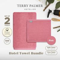 Gambar Terry Palmer Hotel Towel Bundle - Pink - Set of 2 Handuk Mandi 70x140cm dan Handuk Wajah 30x30cm Warna Pink dari Terry Palmer Indonesia Kota Tangerang 1 Tokopedia