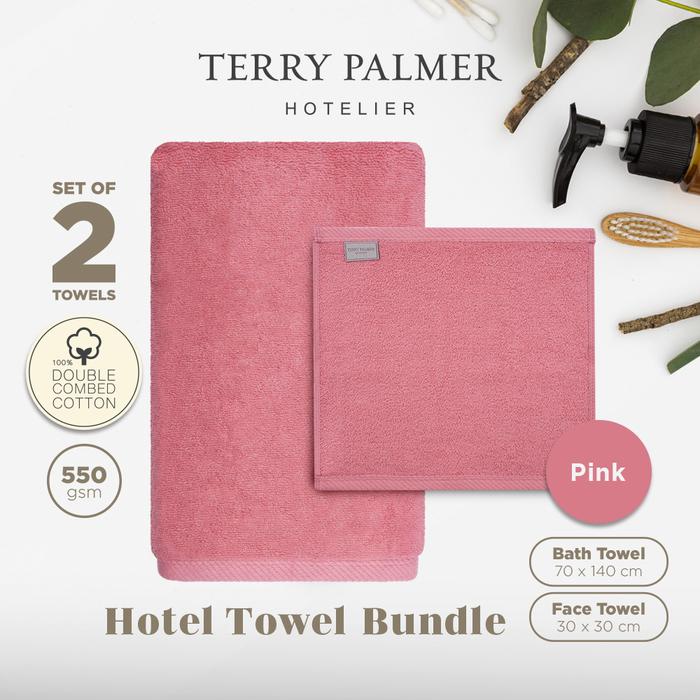 Gambar Terry Palmer Hotel Towel Bundle - Pink - Set of 2 Handuk Mandi 70x140cm dan Handuk Wajah 30x30cm Warna Pink dari Terry Palmer Indonesia Kota Tangerang Tokopedia