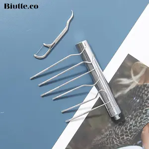 7 PCS Tusuk Gigi Dengan Bahan Stainless Steel Ergonomis Tahan karat dan Aman dengan ujung yang halus tidak merusk Gusi Anda
