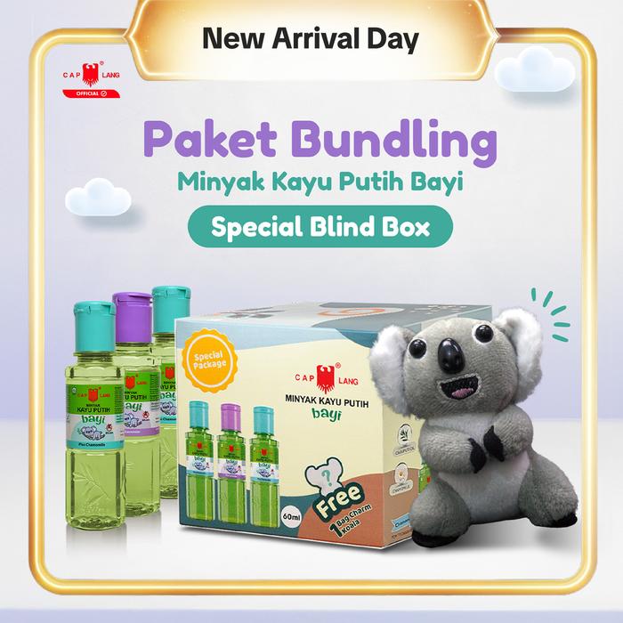 Gambar Special Blind Box - Minyak Kayu Putih Bayi Cap Lang 60 ml 3pcs (Chamomile 2pcs + Lavender 1pcs) - Gratis 1 Bag Charm Koala dari Cap Lang Shop Kab. Tangerang Tokopedia