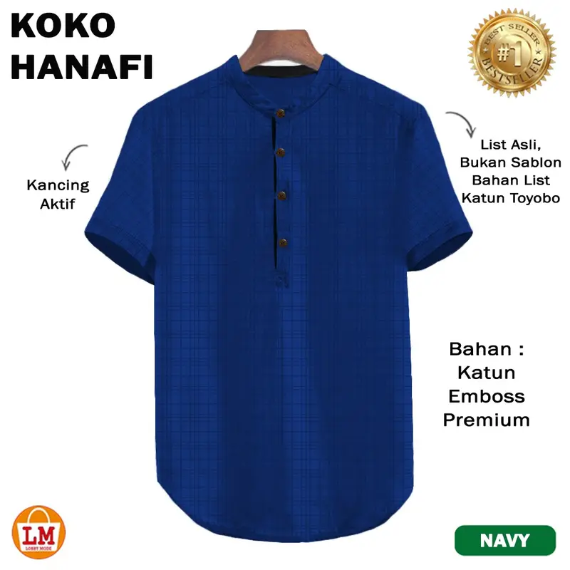 TERMURAH TERLARIS KOKO KURTA HANAFI LENGAN PENDEK Ukuran M L XL XXL TERBARU LMS 26432 26434 5