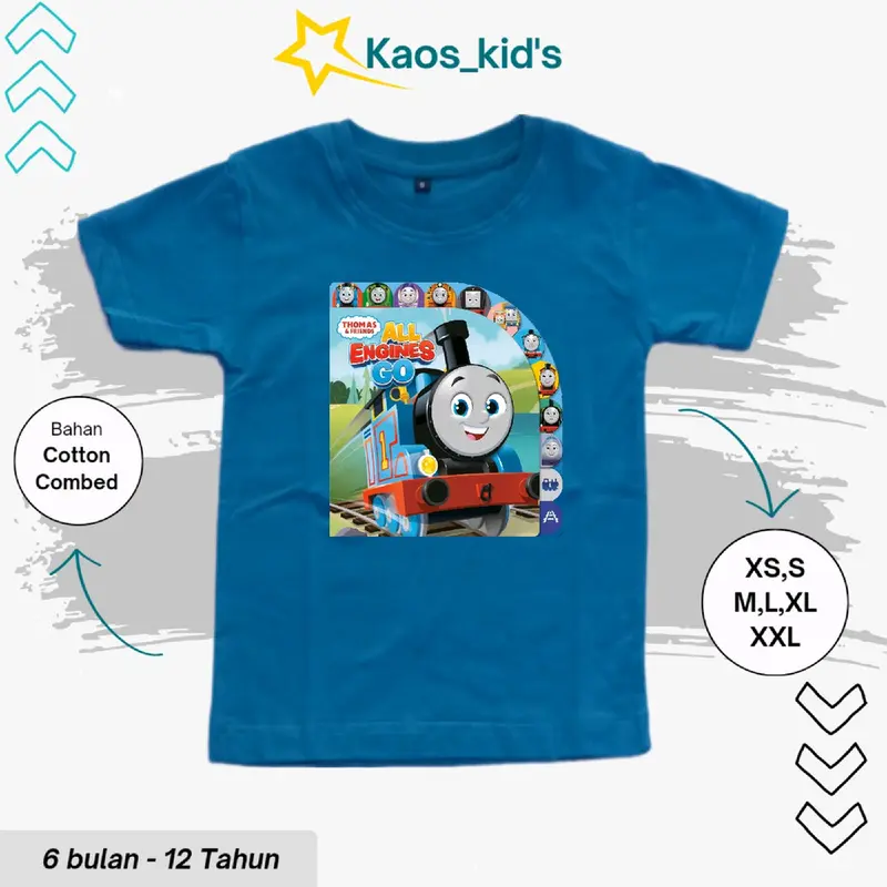 Kaos Distro Katun// Kaos Anak Distro Premium Karakter Kereta Thomas Baju Fashion anak 4