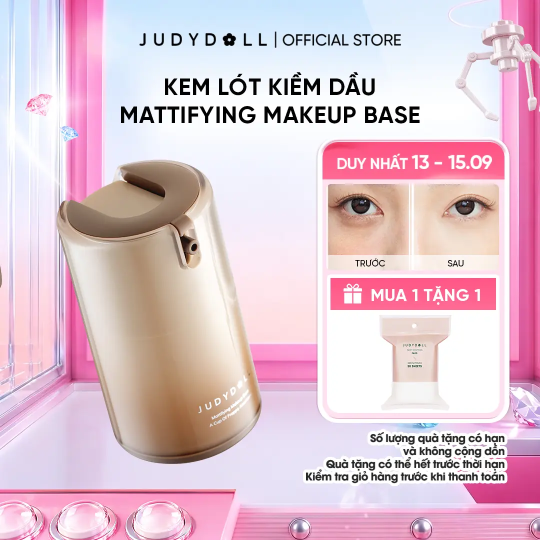 Judydoll Kem Lót Mattifying Makeup Base Kiềm Dầu Lâu Trôi Chất Mỏng Nhẹ Giảm Xuống Tone 8h Kiểm Dầu Hàng Chính Hãng