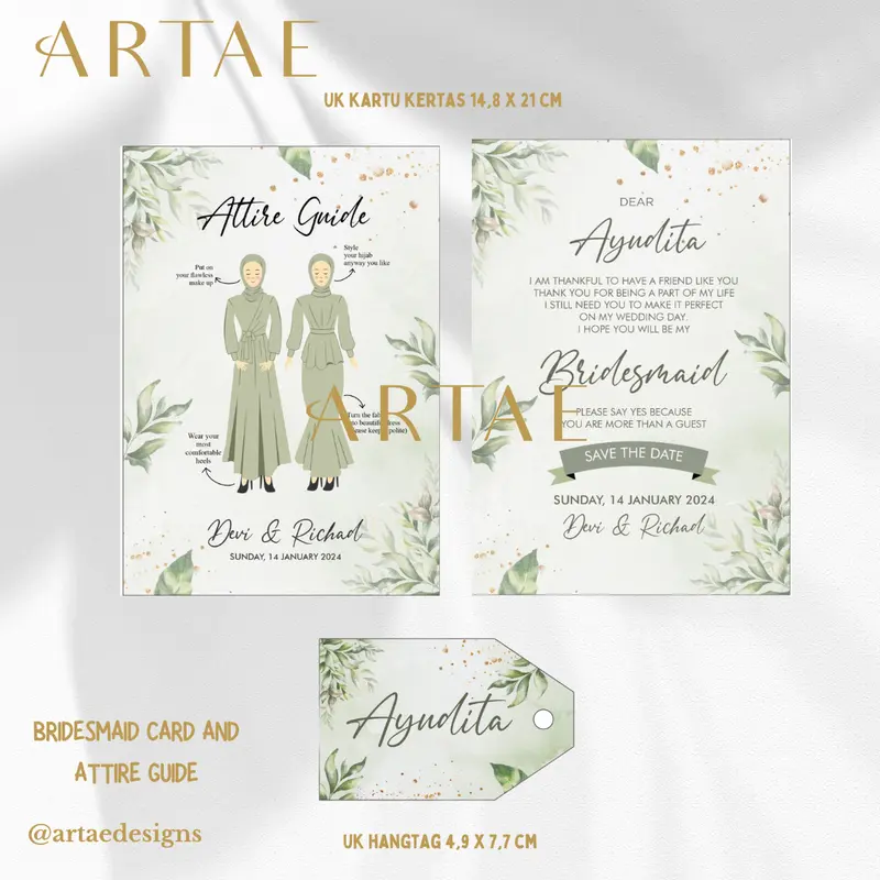 PART 2 Aesthetic Bridesmaid Card/Attire Guide/Hangtag (MINIMAL ORDER 8 PCS) 2