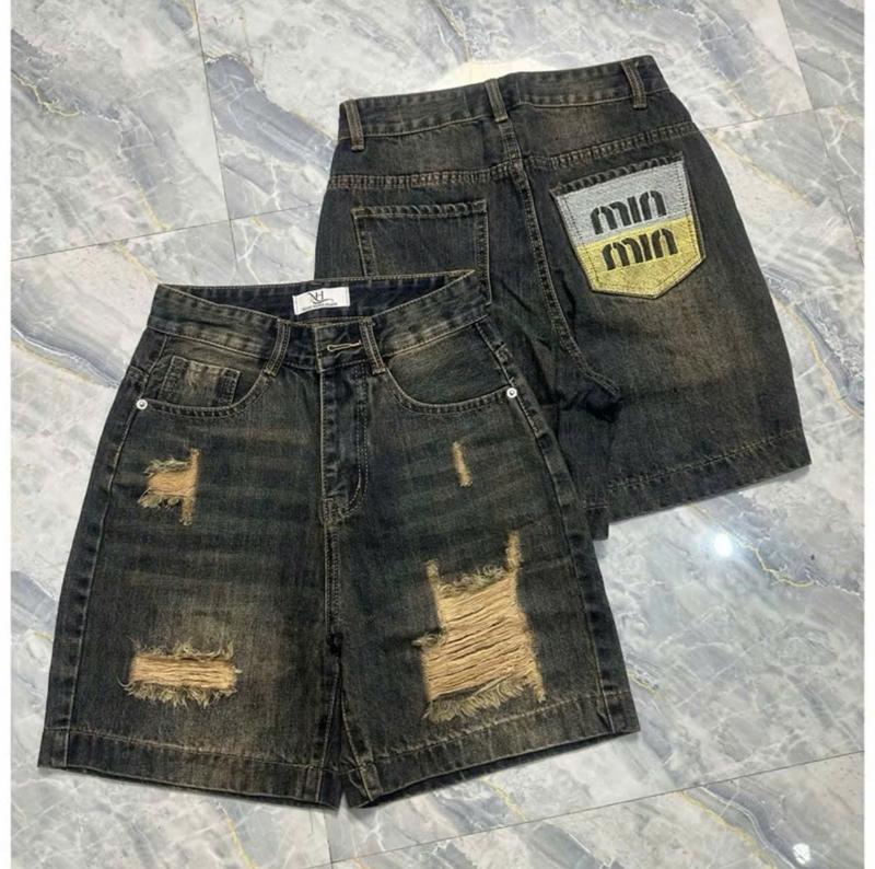 [s.M,l,xl,2XL] Quần jean  ngố nữ thêu túi  lưng cao vải cotong  mềm mịn không co giãn