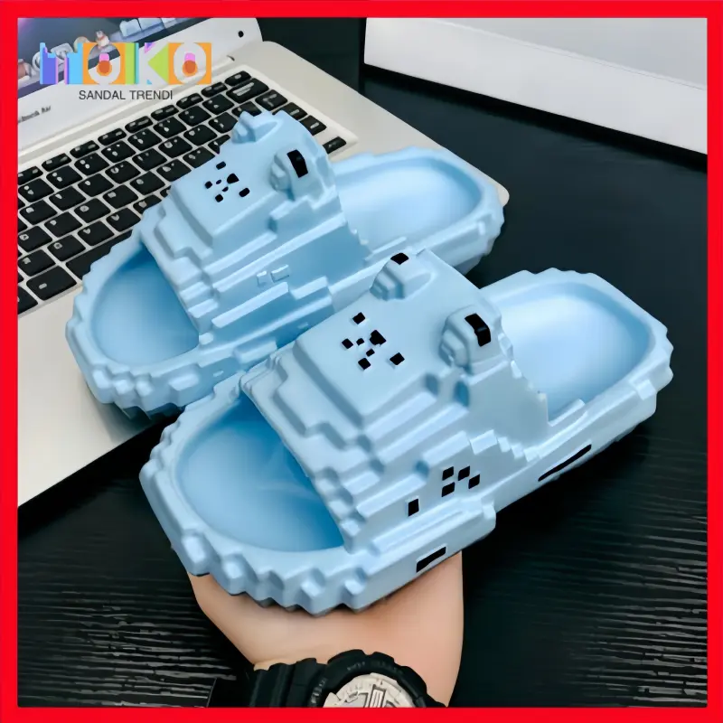 Kekinian Lucu Sandal Anak Unisex Lucu Empuk Anti Slip Minecraft-MC Anak Laki-Laki Perempuan Empuk/Ringan
