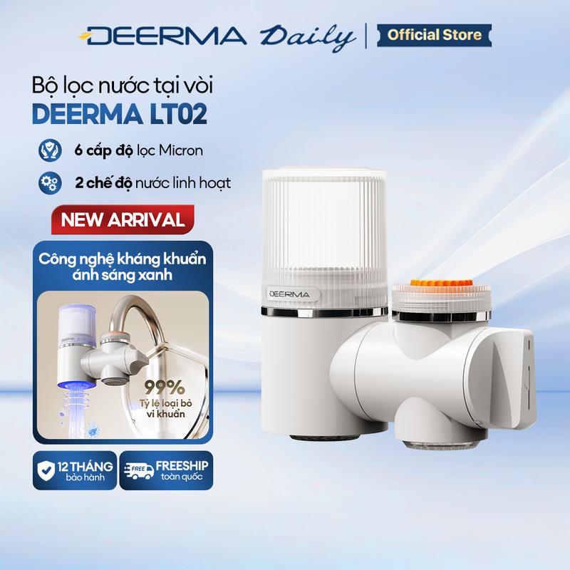 Bộ lọc nước tại vòi Deerma LT02 ánh sáng xanh, lọc khuẩn, an toàn cho sức khỏe