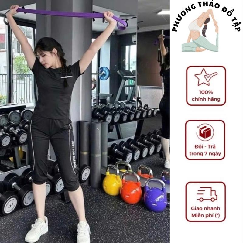 Bộ quần lửng có túi quần tập gym yoga aerobic nữ set thể thao nữ bộ cộc tay quần lửng chạy bộ bơi đạp xe B13