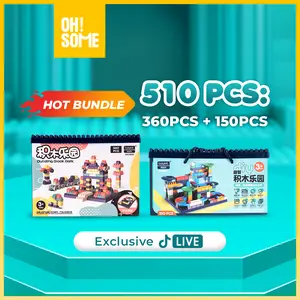 [HOT BUNDLE: 510pcs] Oh!Some Mr. man · 150pcs slide  & 360pcs puzzle Anak Balok square