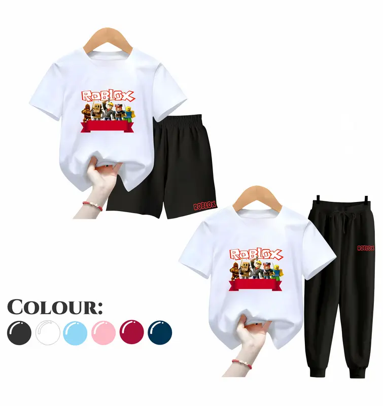 Setelan Anak Laki Laki dan Perempuan ROBLOX - Baju Kaos dan Celana Fashion Motif Terbaru Usia 5-15 Tahun [BISA COD] 5