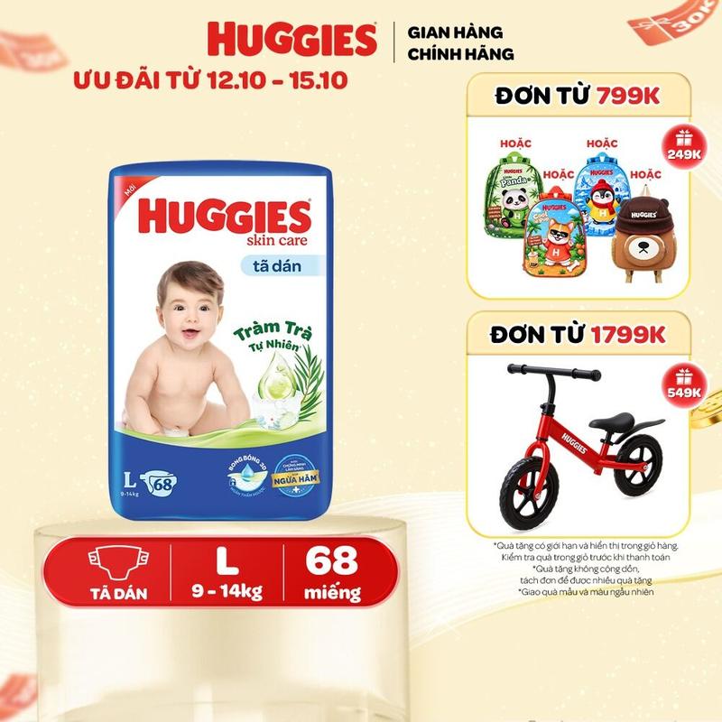 Tã/ bỉm dán Huggies Skincare Super Jumbo Size L68/XL60/XXL54