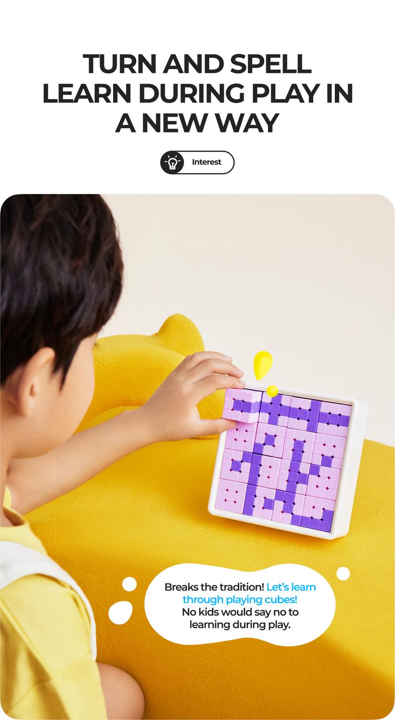 Product Introduction of GAN Monster Go Spelling cube, 16/9 cubes In One Magic Cube Mosaic Cubes Puzzle Toy for Kids Adults Birthday Plastic Cube 3