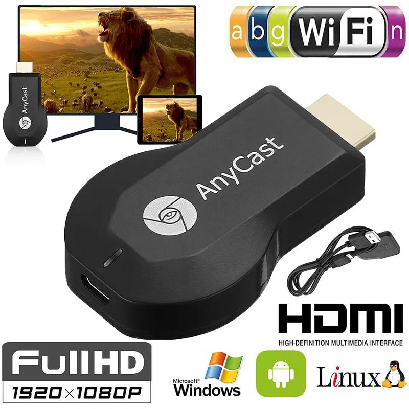 anycast m12 cộng WiFi màn hình phát sóng máy thu Tivi Miracast hdmi dlna 1080p
