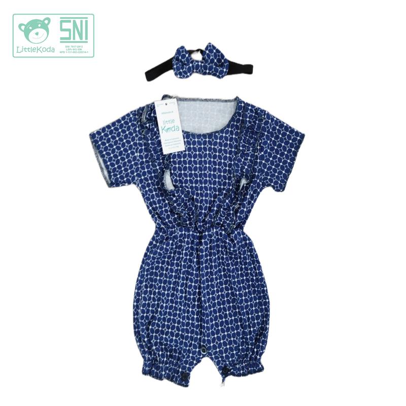 Little Koda Allie Romper Jogger Jumpsuit Bayi Anak Perempuan Free Bando 3-12 bulan SNI 6