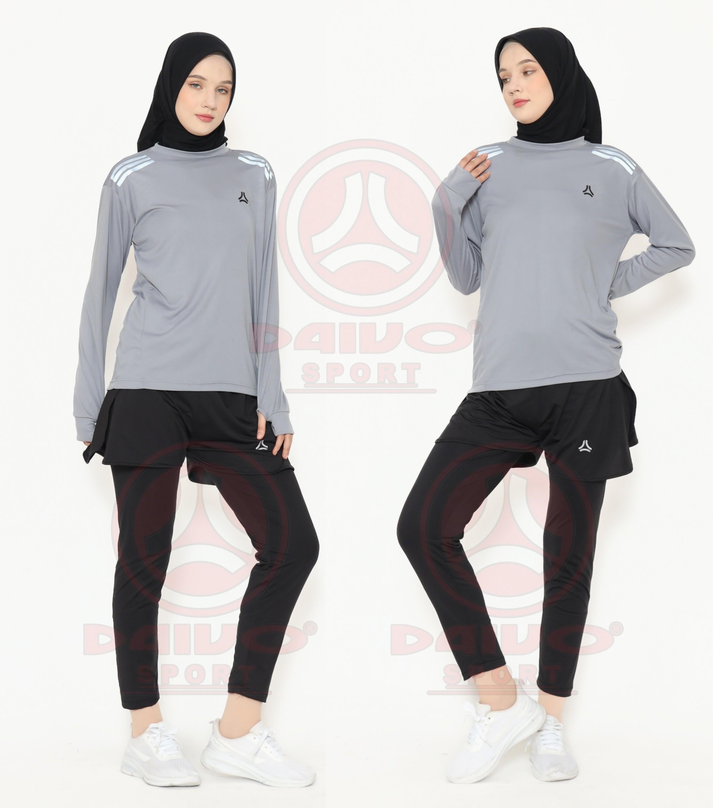 DAIVO SPORT 1 Set Baju Olahraga Celana Pendek Legging Wanita Pria Lengan Panjang Sporty dengan Desain Nyaman dan Stylish