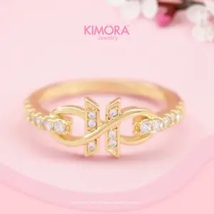 Kimora  - Cincin Rhodium Wanita Armya Gold Plated 18k Cnr396