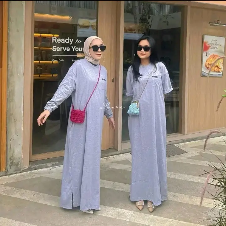 Loka Dress Busui Bahan Kaos Cotton Combed By Lenre 1