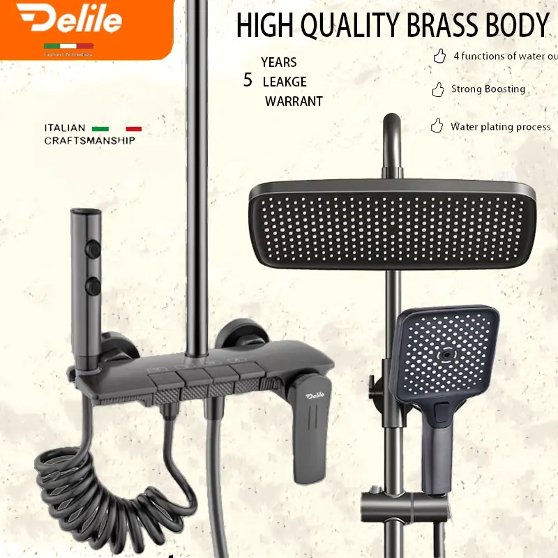 Shower Set Kamar Mandi/ Shower Coloum DELILE/Panas Dingin Stainless/ Shower Tiang Set